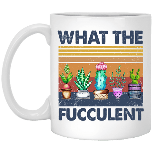 Cactus What The Fucculent Vintage Mug