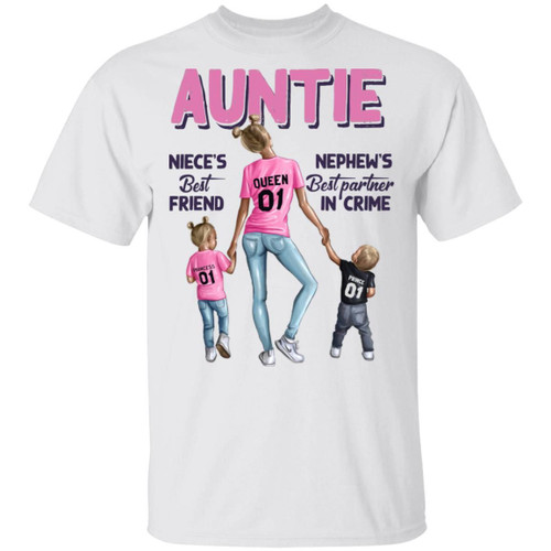 Auntie Niece’s Best Friend Nephew’s Best Partner In Crime Shirt Auntie T-Shirt, Aunt Gifts