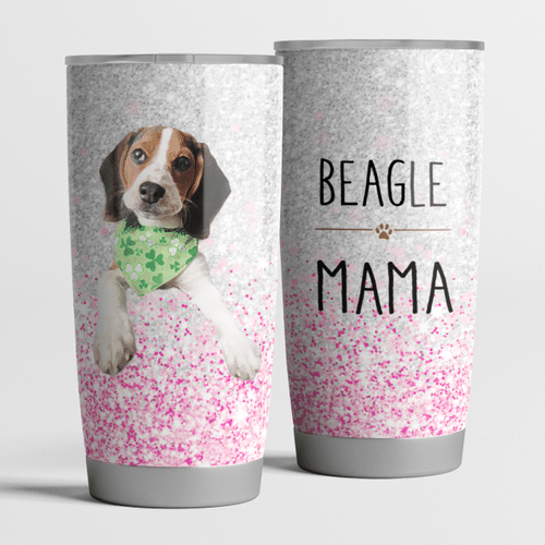 Beagle Mama Pink Sliver mama Steel Tumbler Funny Dog Mother’s Day Gifts