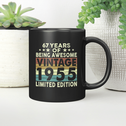 67 Years Of Being Awesome Vintage 1955 Limited Edition Mug