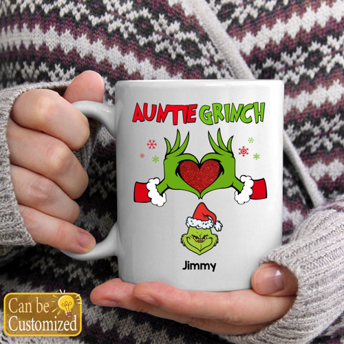 Mama Grinch Chistmas Personalized Mug Gift For Family - Christmas Green Monster Family Mug, Christmas Gifts