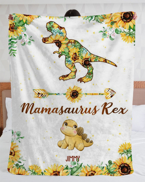 Mamasaurus Rex Personalized Blanket, Blanket Best Gift For Mother