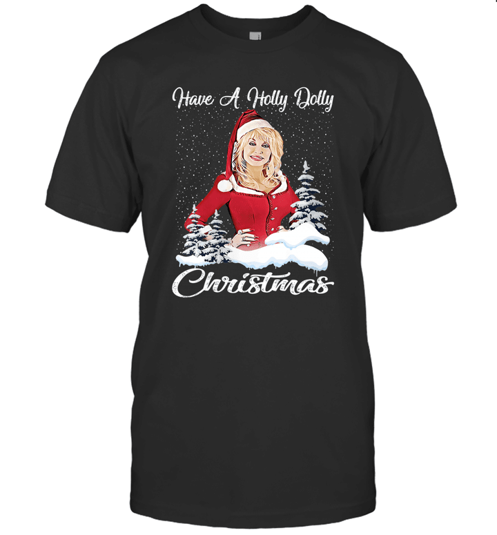 Funny Dolly Parton Have A Holly Dolly Christmas T-Shirt