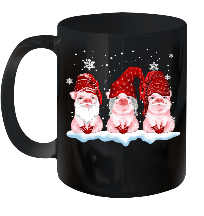 Pigs With Three Gnomes Christmas Mug