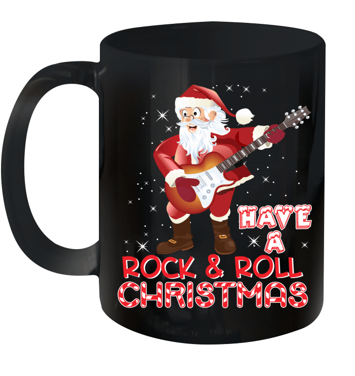 Have A Rock And Roll Christmas Santa Electric Guitar Mug