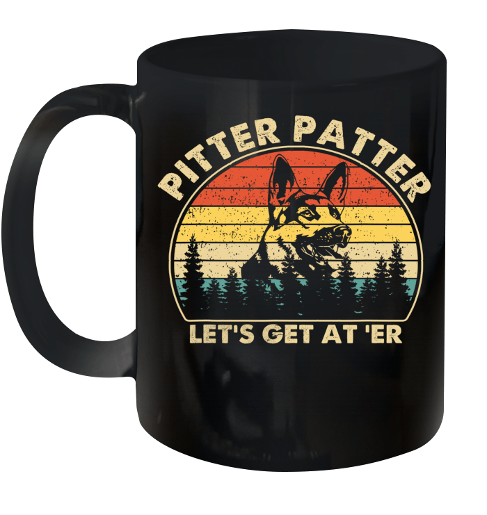 Pitter Patter German Shepherd Dog Let's Get At‘Er Vintage Retro Mug