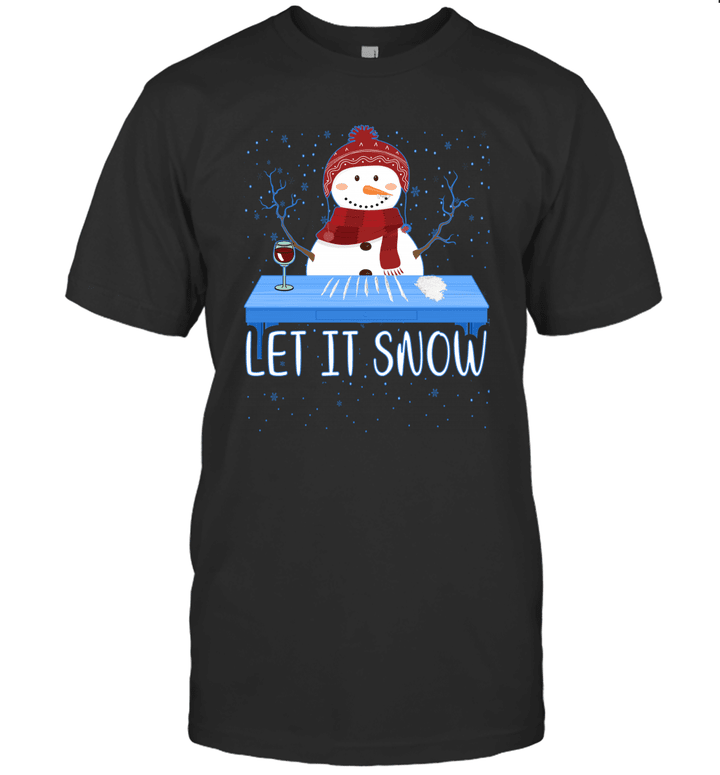 Let It Snow Santa Wine Adult Humor Snowman Funny Gag Gifts Shirt
