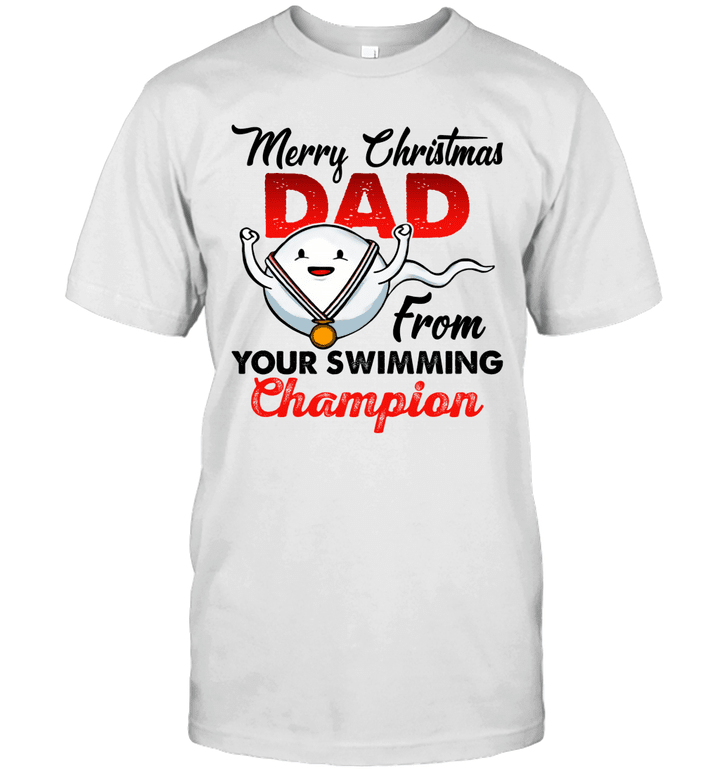 Sperm Merry Christmas Dad From You Swimming Champion Shirt