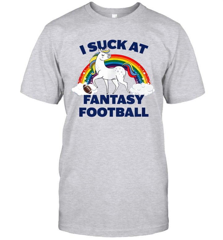 I Suck At Fantasy Football Unicorn Playing Football Shirt