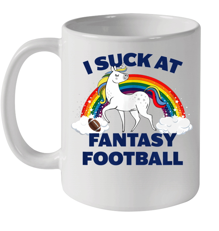 I Suck At Fantasy Football Unicorn Playing Football Mug