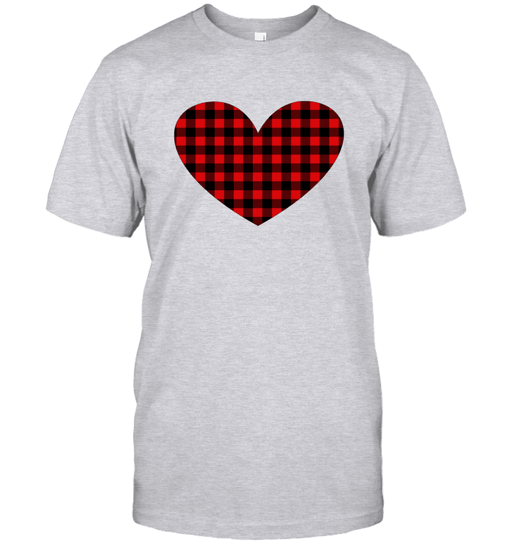 Buffalo Plaid Heart Shirt Womens Valentine's Day Shirt