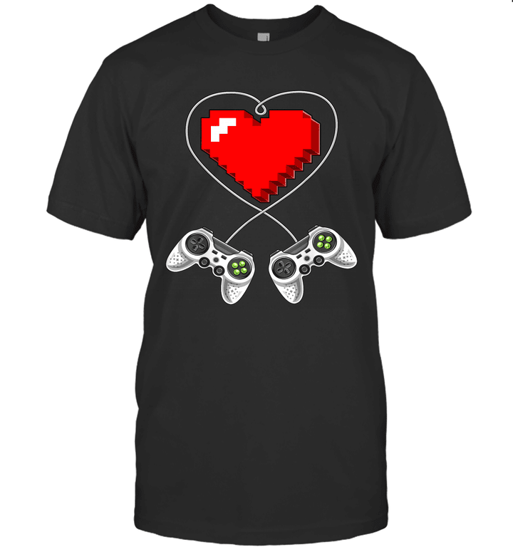 Valentine's Day Video Game Controller Heart Gamer Gift Shirt