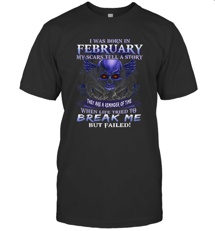 I Was Born In February My Scars Tell A Story They Are A Reminder Of Time Shirt