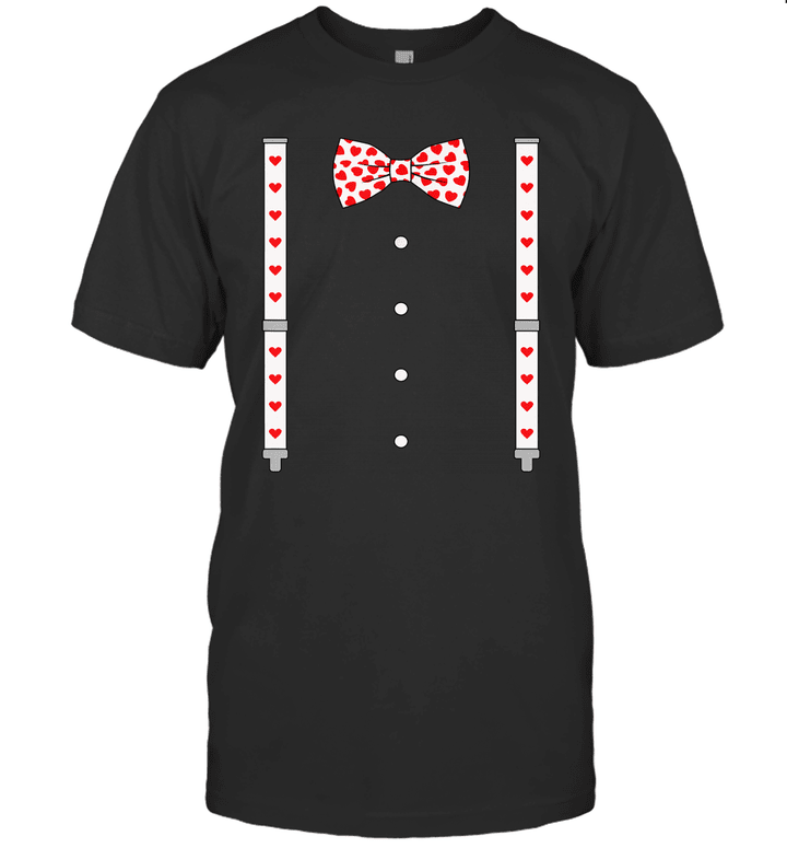 Hearts Bow Tie & Suspenders Valentine’s Day Costume Shirt