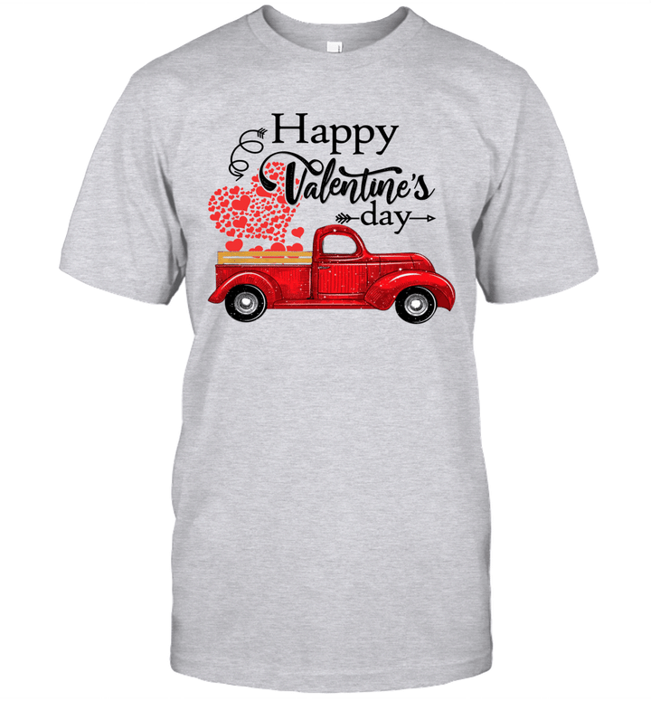 Happy Valentines Day Truck Carrying Love Heart Gifts Shirt