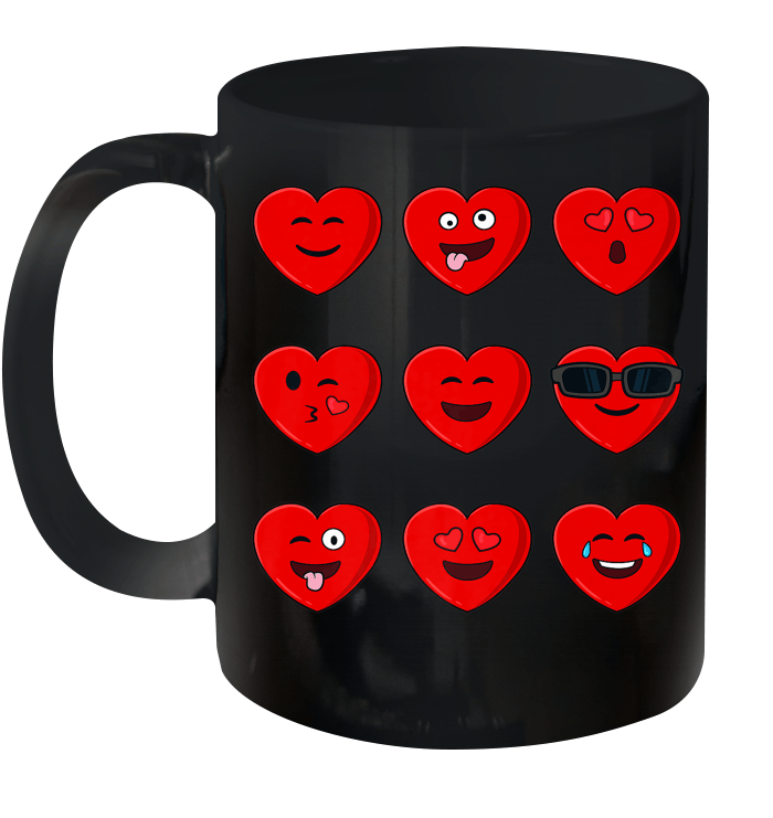 Heart Emojis Valentine's Day Funny Emoticons Boys Girls Kids Mug