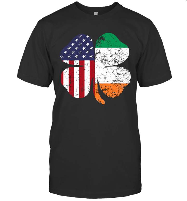Irish American Flag Ireland Shamrock St Patricks Day Shirt