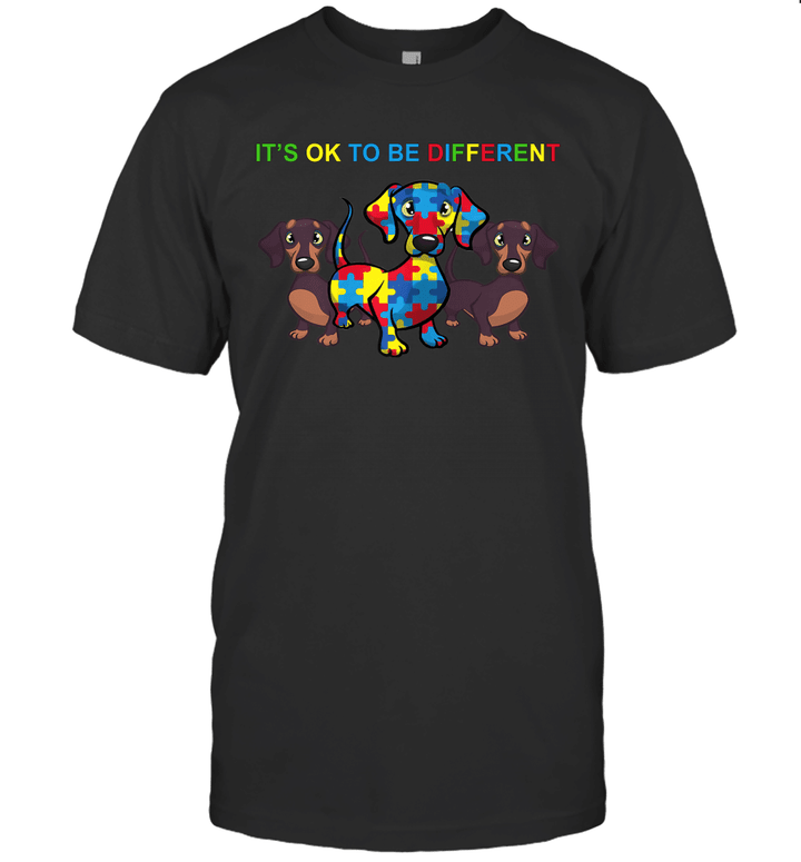 It's Ok To Be Different Dachshund Autism Awareness Gift Shirt