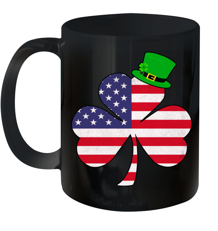 Irish American Flag Shamrock St Patricks Day Mug