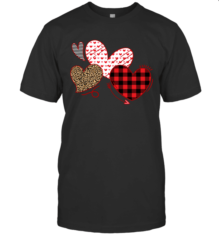 Hearts And Arrows Leopard Plaid Valentine's Day Shirt