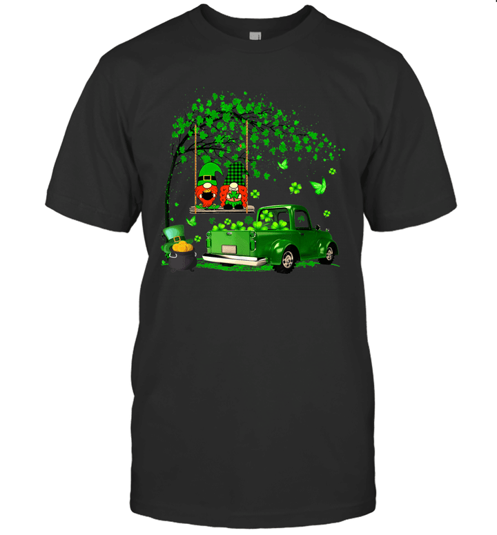 Green Gnomes Truck Shamrock Happy Saint Patrick's Day Shirt