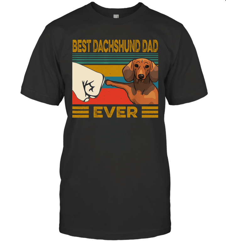 Best Dachshund Dad Ever Retro Vintage Shirt