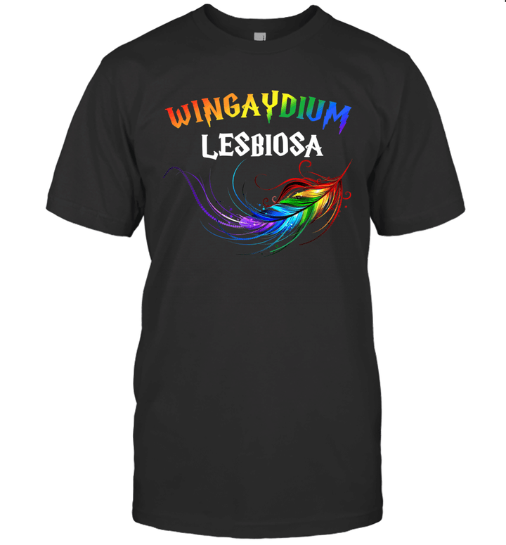 Lgbt Pride 2020 Funny Lesbian Love Wingaydium Lesbiosa Gift Shirt