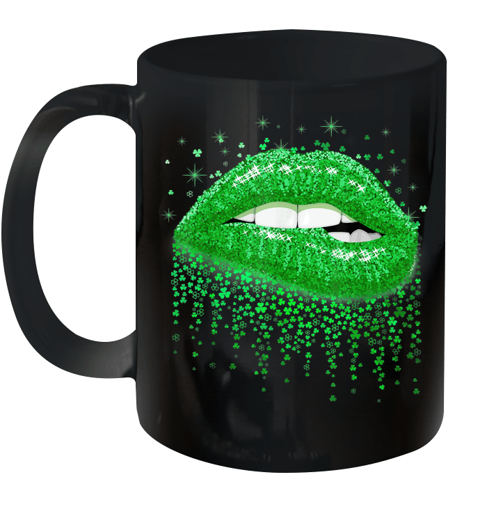 Green Lips Shamrock St Patrick's Day Mug