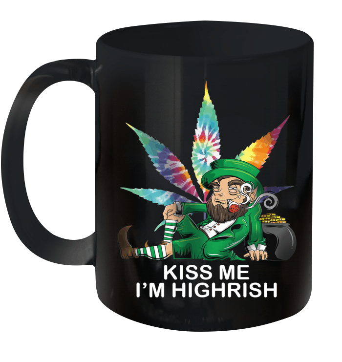 Leprechaun Kiss Me I'm Highrish Patrick's Day Mug