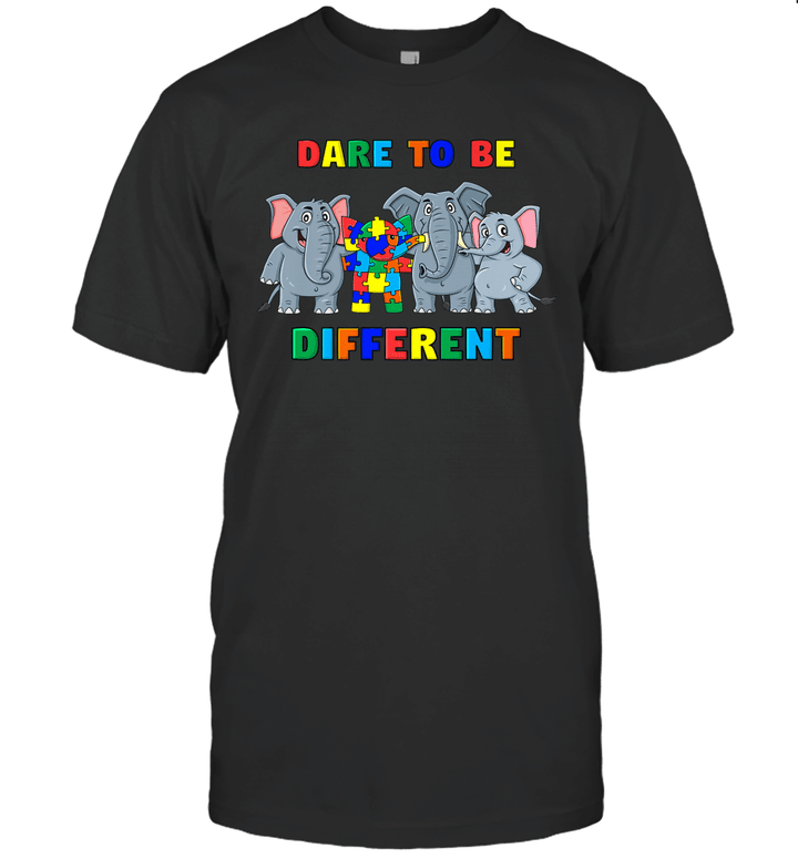 Dare To Be Different Elephants Autism Awareness Day Gift Shirt