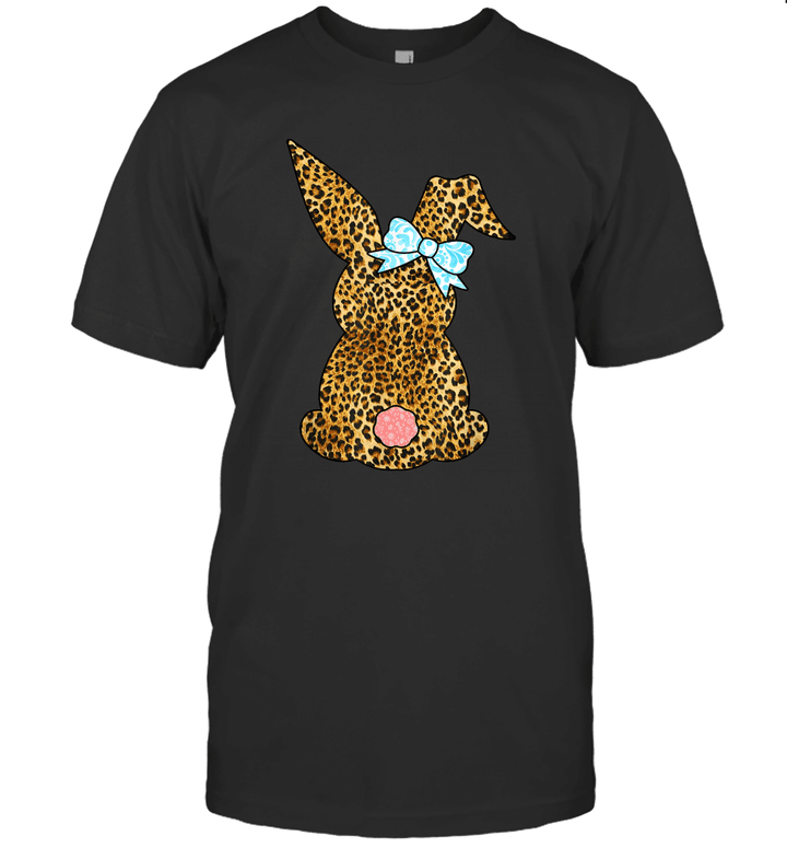 Happy Easter Leopard Bunny Rabbit Gift Shirt