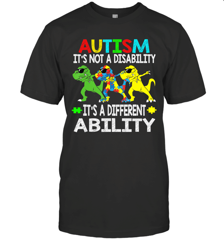It's Not A Disability Ability Autism Dinosaur Dabbing 2020 Shirt