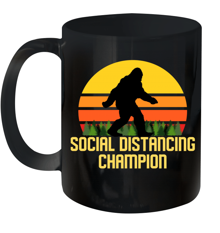 Bigfoot Social Distancing Champion Funny Mug