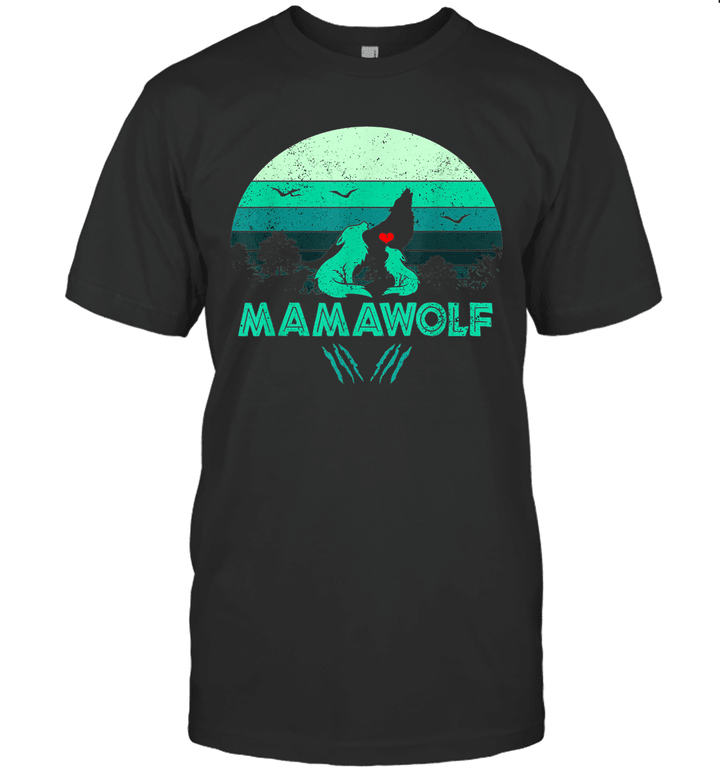 Vintage Mamawolf Funny Wolf Mama Mother's Day Gift Shirt