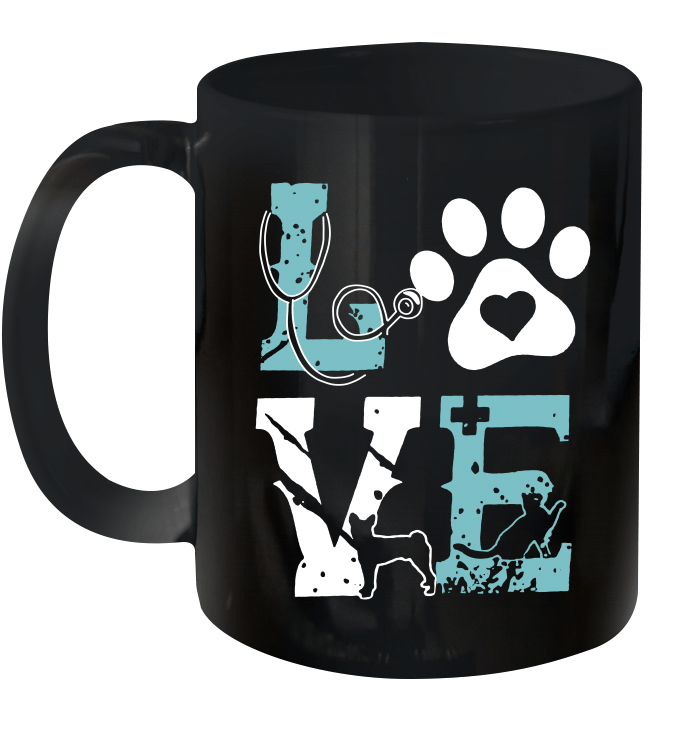 Pet Paw Love Nurse Mug Funny Dog Graphic Tees