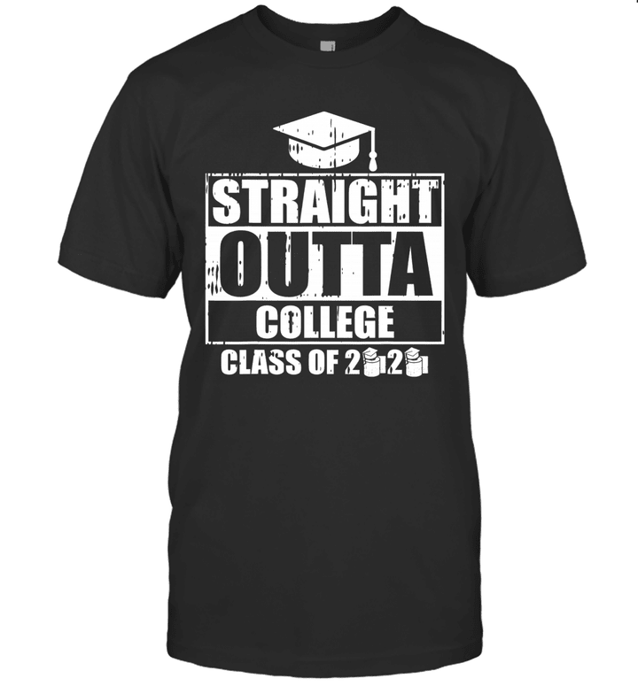 Straight Outta College Class Of 2020 Toilet Paper Graduation Shirt