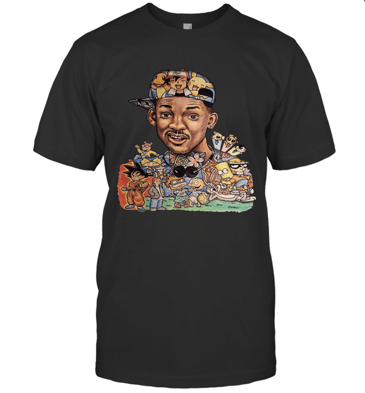 The Fresh Prince Of Bel Air Will Smith 90s Cartoon Funny T Shirt