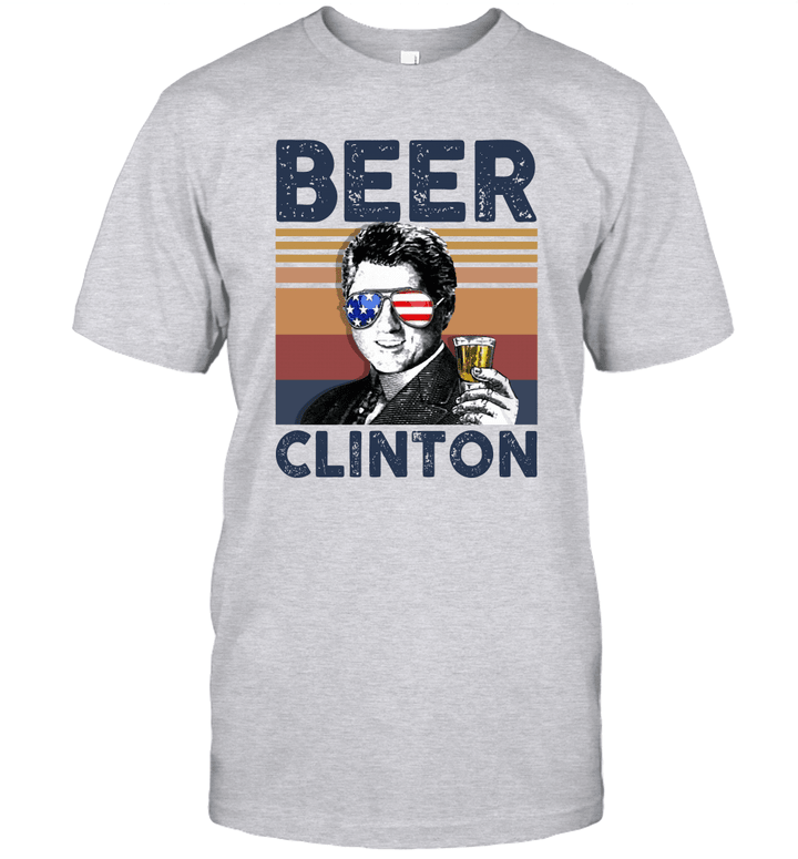 Beer Clinton US Drinking 4th Of July Vintage Shirt Independence Day American Gift
