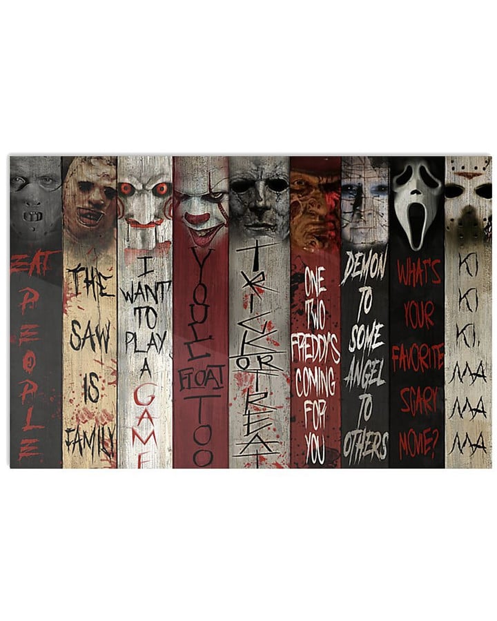 Horror Character Quotes Poster