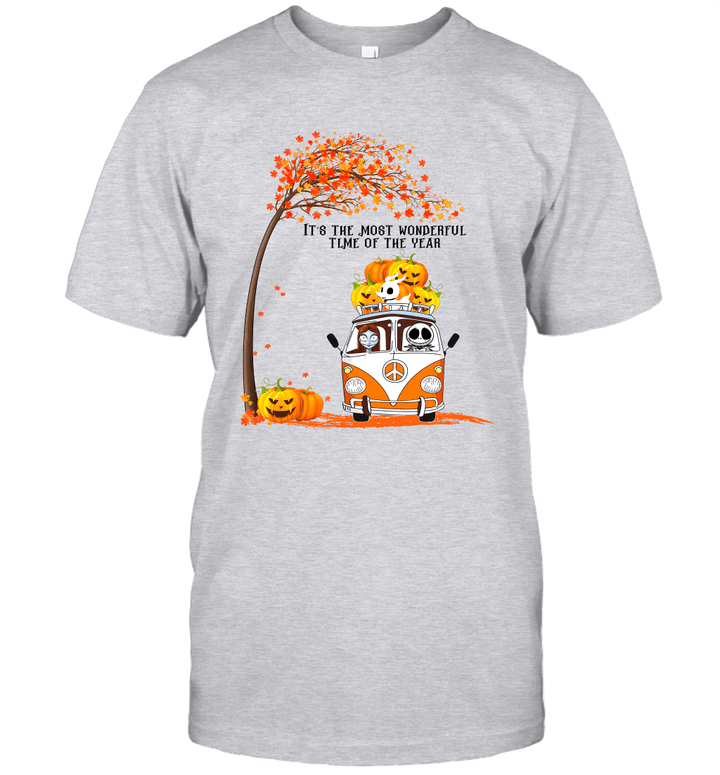 Jack Skellington Sally And Zero Pumpkin It'S The Most Wonderful Time Of The Year T-Shirt