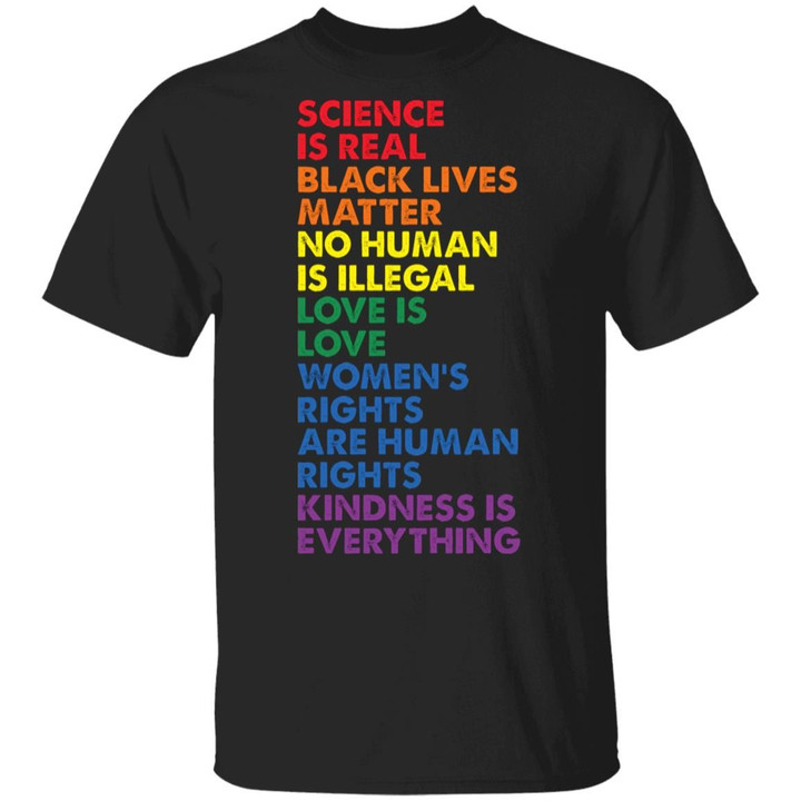 Distressed Science Is Real Black Lives Matter LGBT Pride T-Shirt Love is Love Funny Shirts