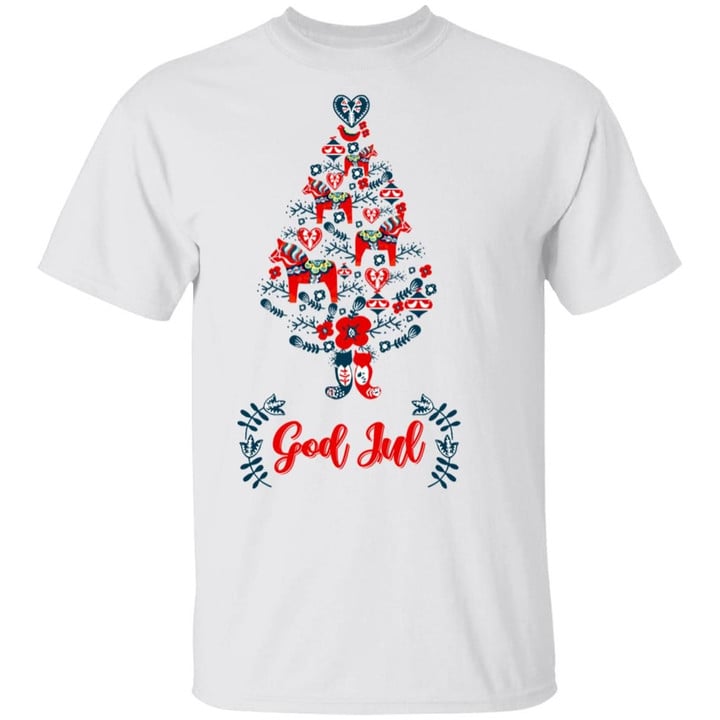 God Jul Dala Horse Tree Swedish T-Shirt