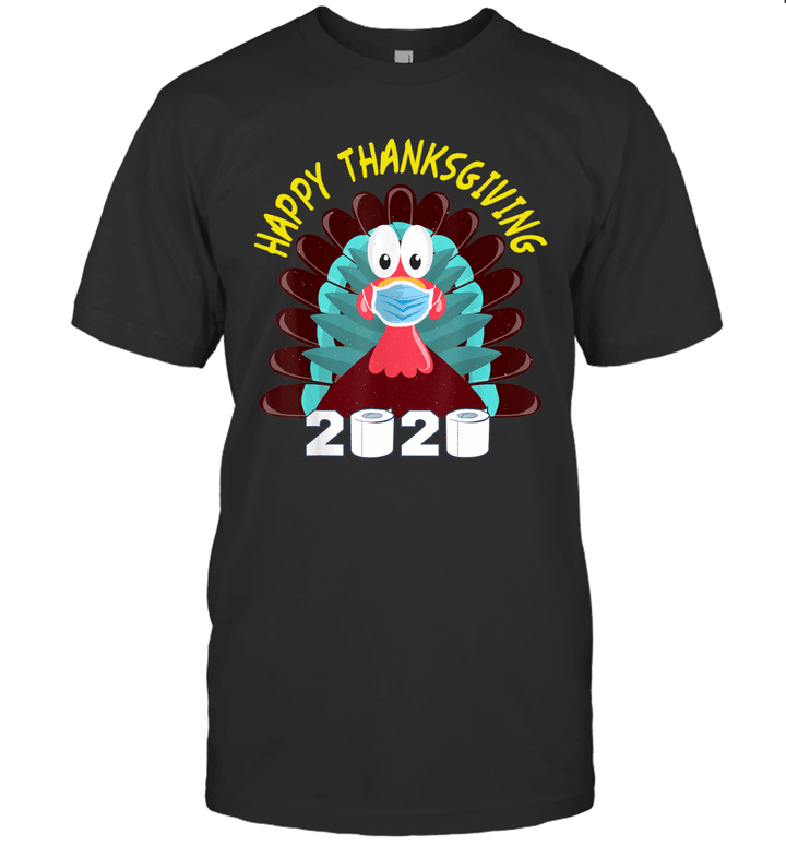 Funny Happy Thanksgiving Turkey Face Quarantine 2020 Shirt