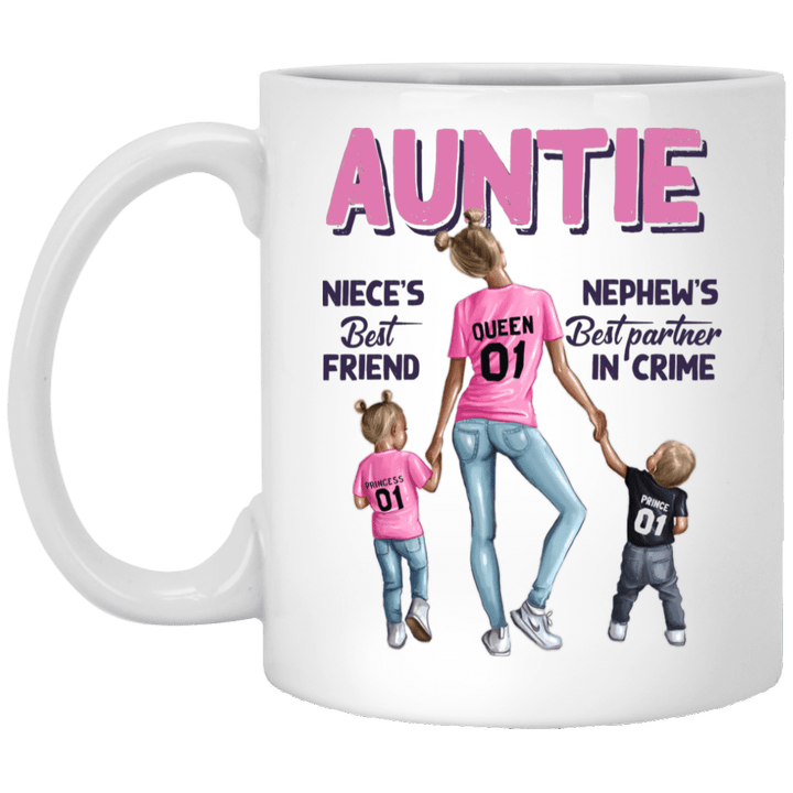 Auntie Niece’s Best Friend Nephew’s Best Partner In Crime Mug Auntie Coffee Mugs, Aunt Gifts