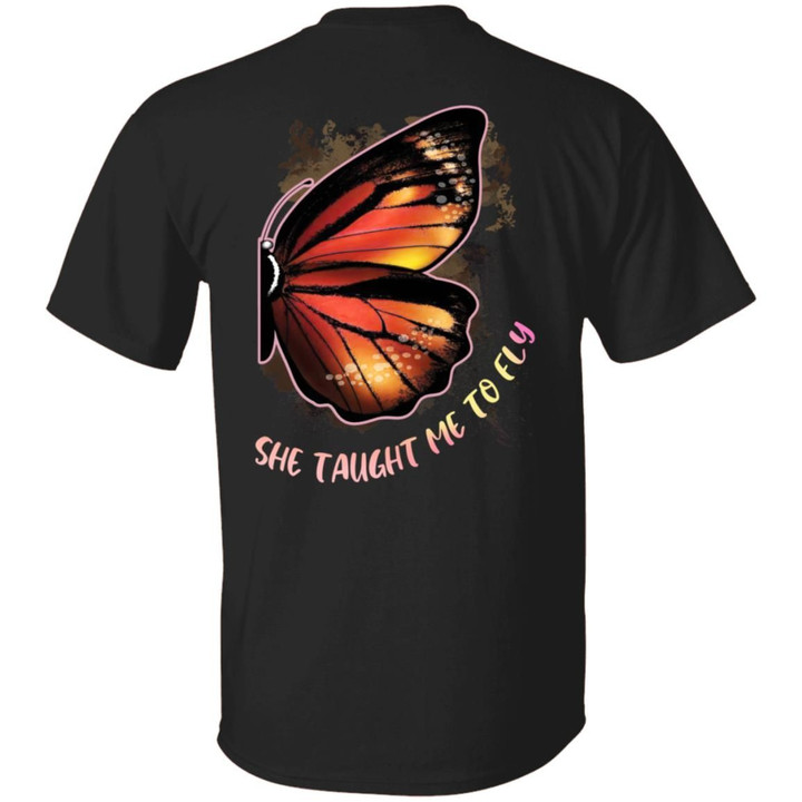 She Taught Me To Fly Butterfly Best Friend Couple Print On Back Hoodie – Bestie Matching Sweatshirt – Long Sleeve