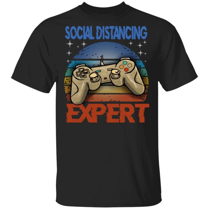 Social Distancing Expert Gaming Video Gamer Boys Men Gifts Shirt