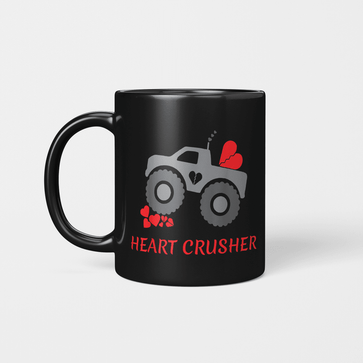 Heart Crusher Boy Valentines Day Truck Mug