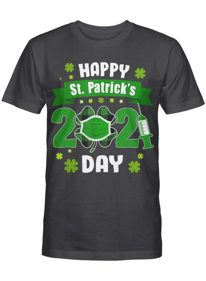 Happy Saint Patrick's Day 2021 Irish Shamrock Face Mask Gift T-Shirt