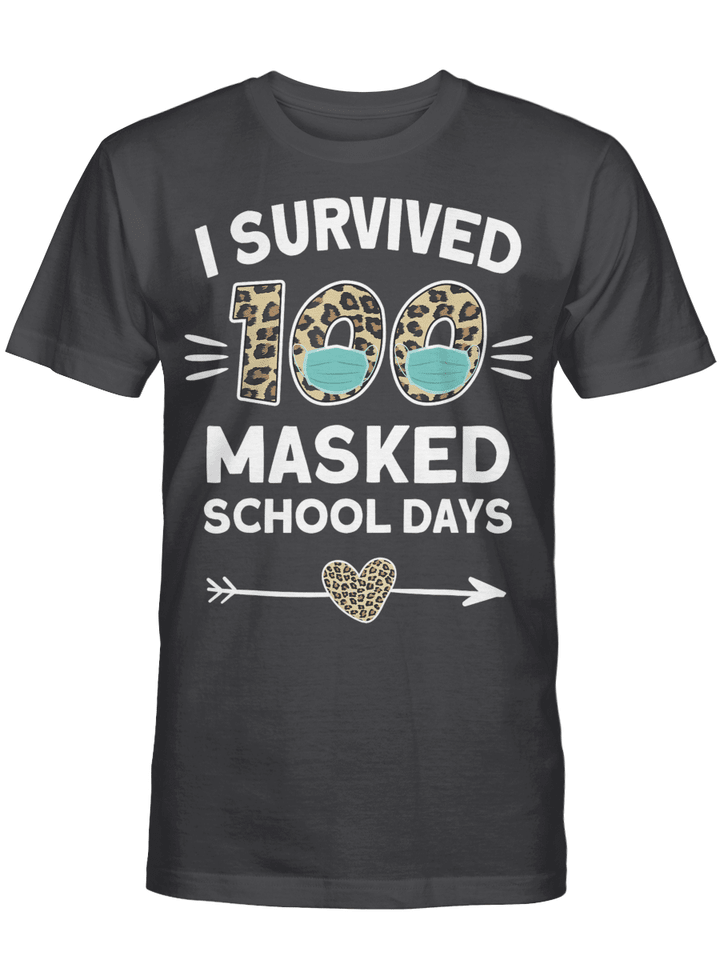I Survived 100 Masked School Days Funny 100th Day Of School T-Shirt