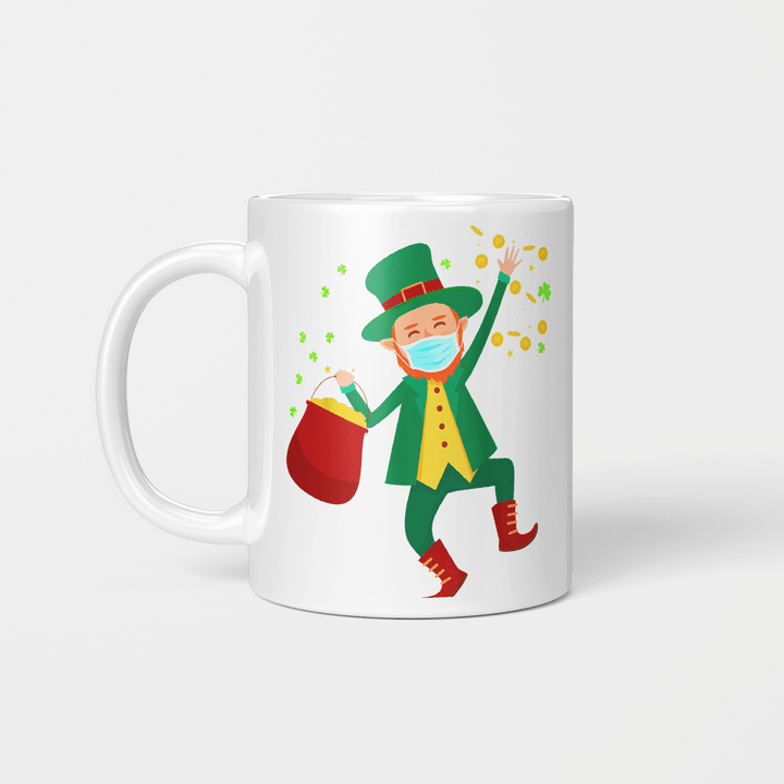 St Patrick's Day Leprechaun In A Mask 2021 Boys Girls Kids Gift Mug